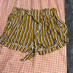 Striped high waisted shorts
